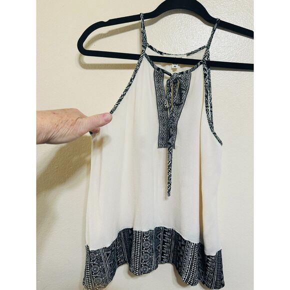 Monteau Women's Racer Back Sleeveless Top With Tribal Design Size M - Picture 3 of 4